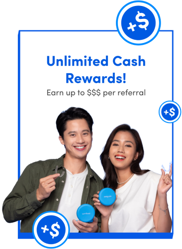 Rewards from Zenyum Referrals include cash and the entire catalogue of Zenyum Consumer Products.